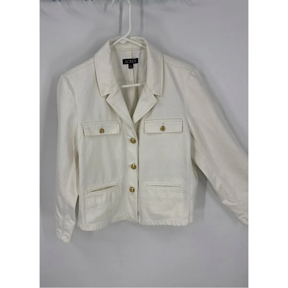 J. Crew Women's Ivory Blazer with Gold Buttons